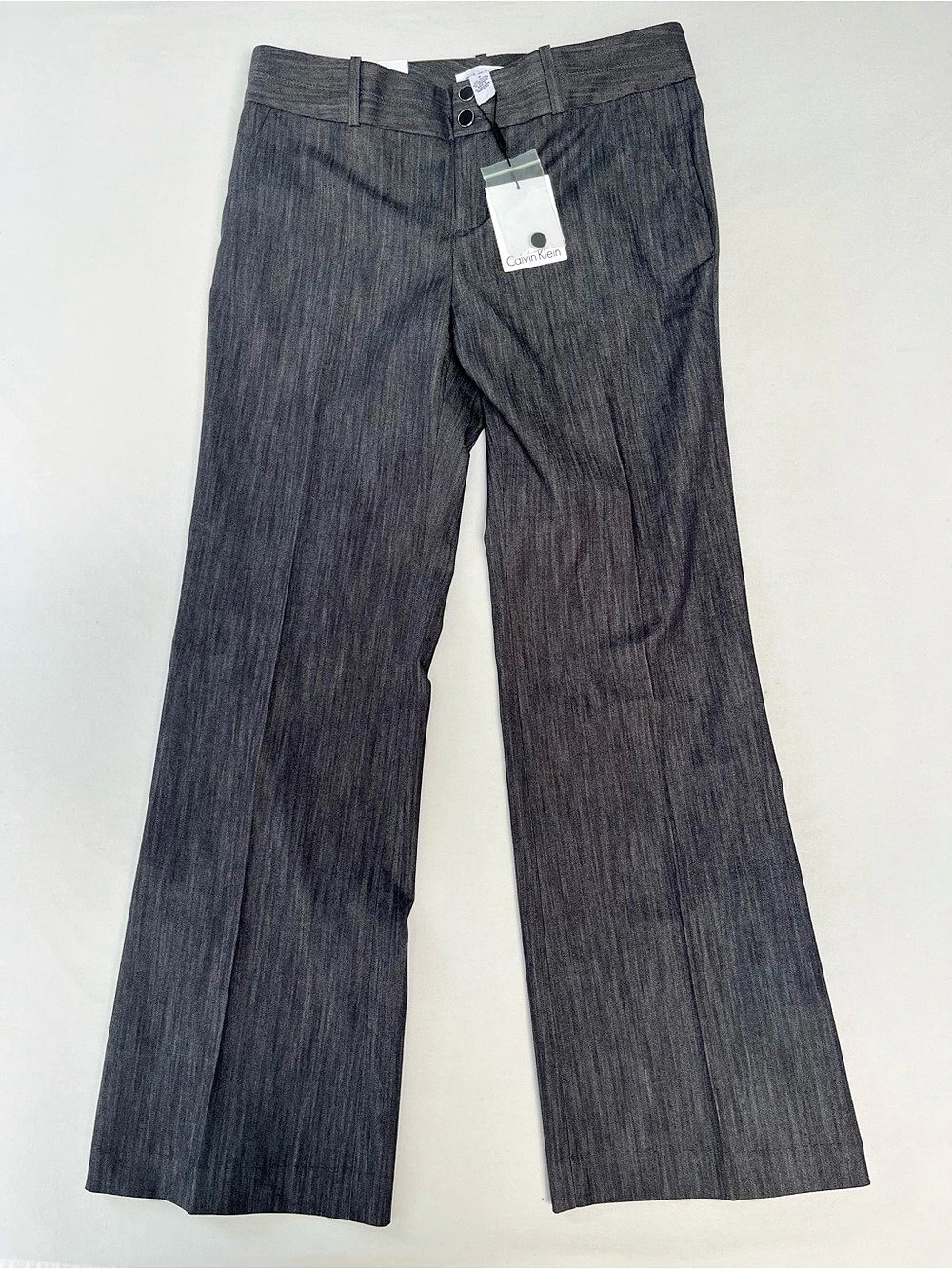 Calvin Klein Woman Dark Grey Riley Trousers Dress Pants Size 8 NEW Straight Legs
